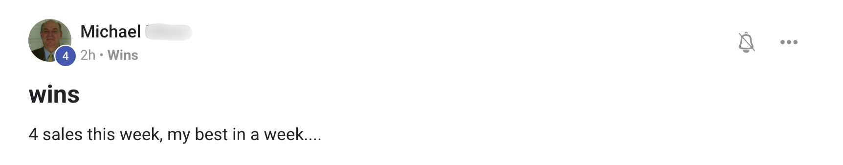 Anonymized Medicare Masters client-reported sales result