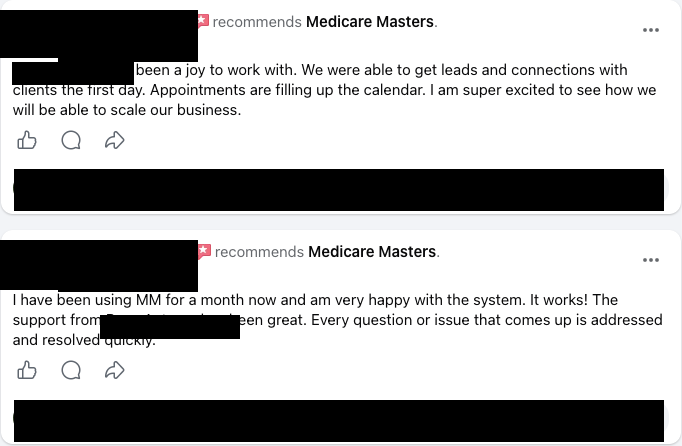 Anonymized Medicare Masters client-reported client stories result